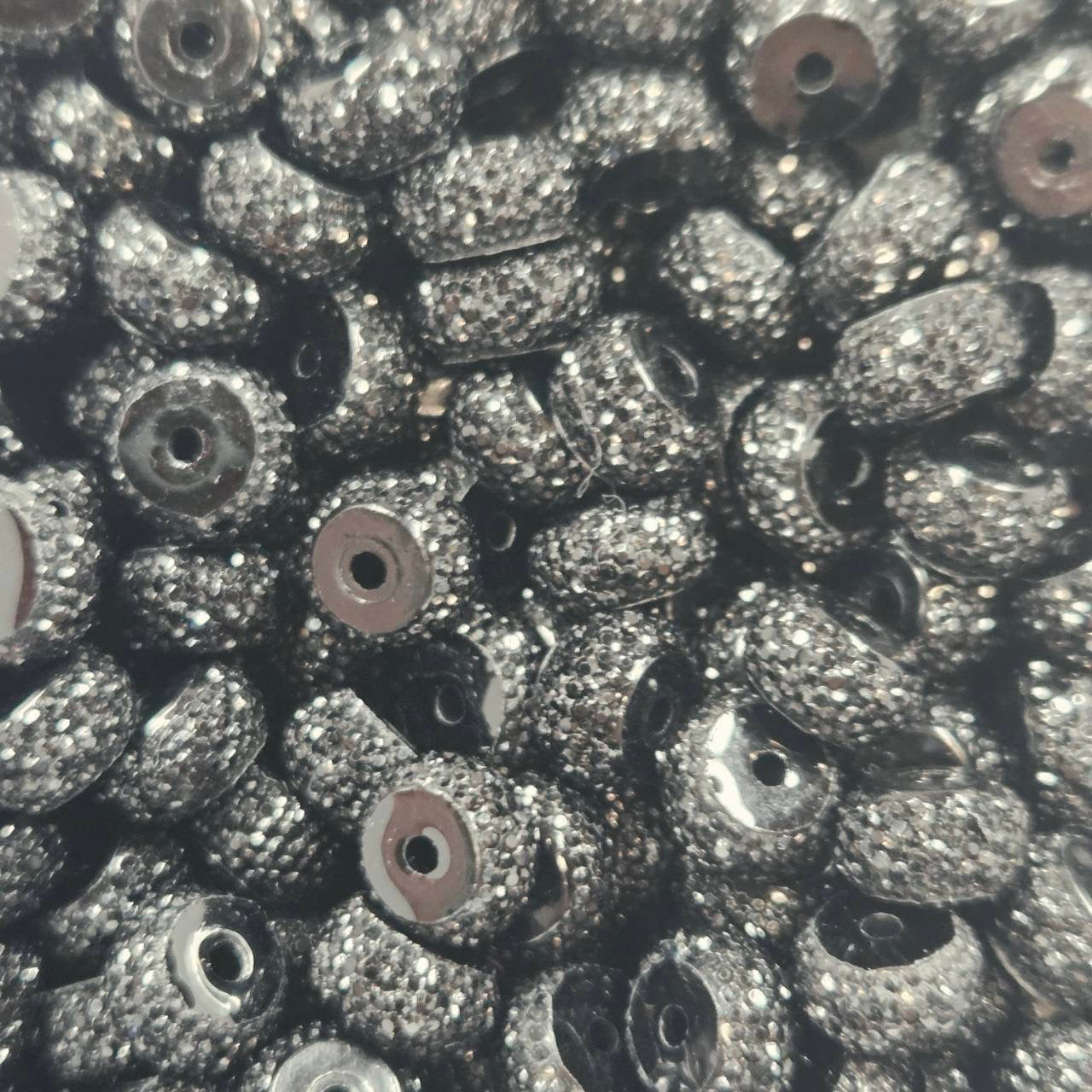 10mm Black Glitter Spacer