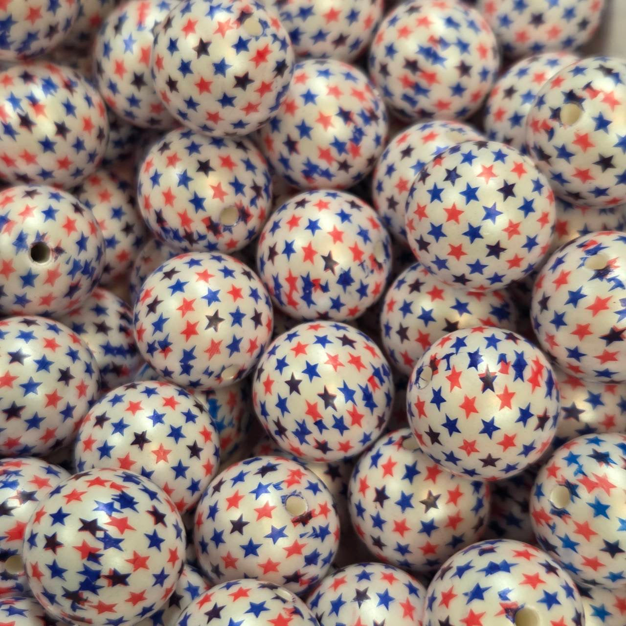 Star-Spangled 20mm Acrylic Beads