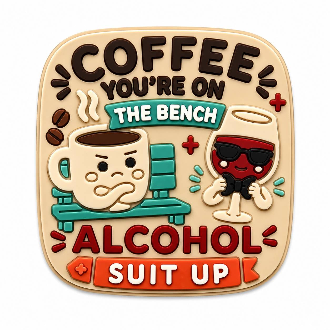 Funny coffee silicone focal bead with coffee lover design for beadable pens keychains and DIY crafts