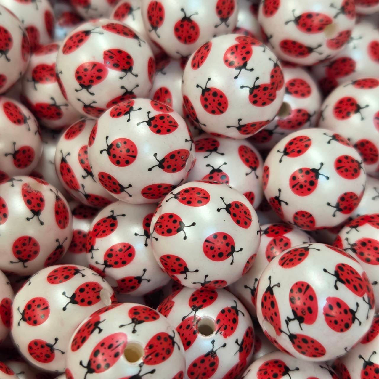 Ladybug Garden 20mm Acrylic Beads