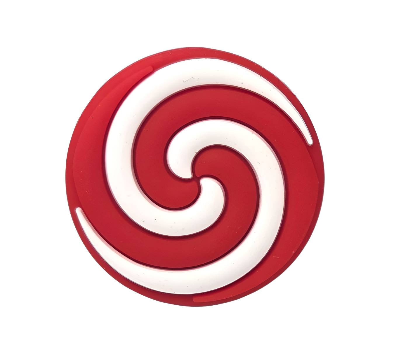 Red Round Swirl Focal Beads
