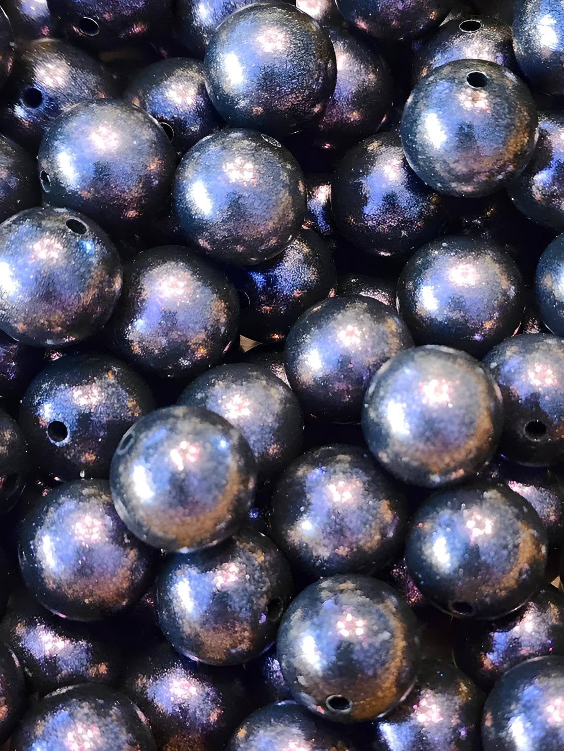 Black Opal 15mm Silicone Beads