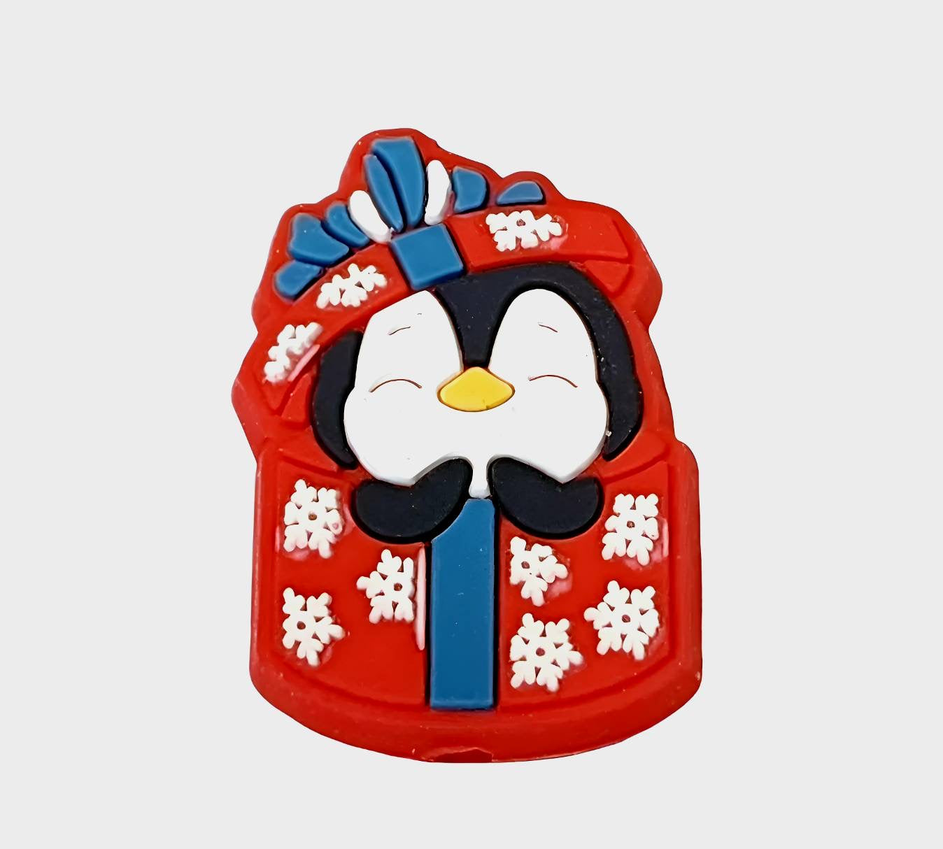 Present Penguin Silicone Focal Bead (Custom Design by Bailey's Beads)