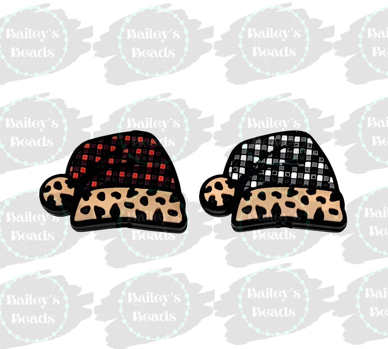 Buffalo Plaid Hat Silicone Focal Beads (Bailey's Beads Exclusive)