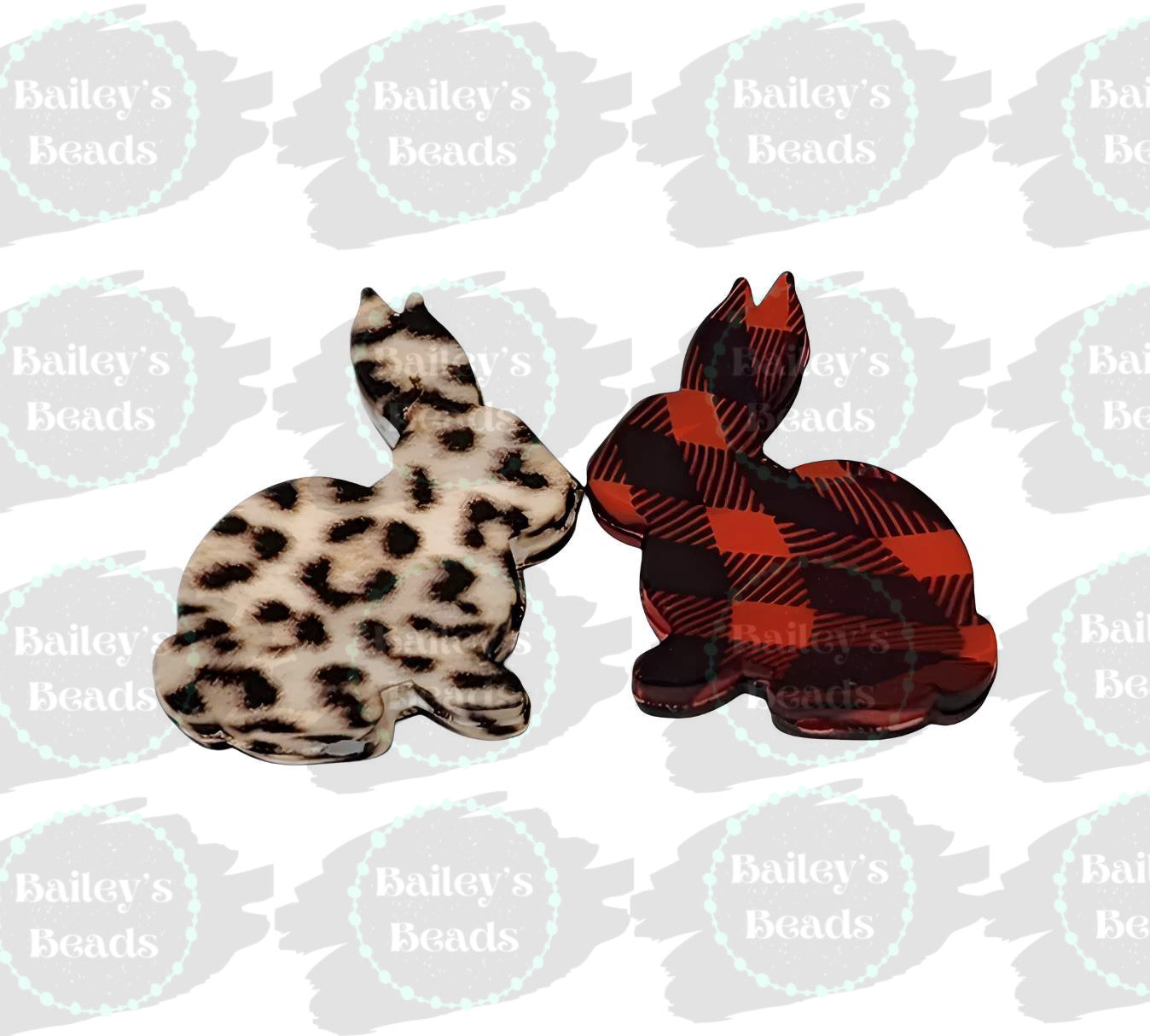 Bunnies Printed Silicone Focal Beads (Bailey Beads Exclusive)