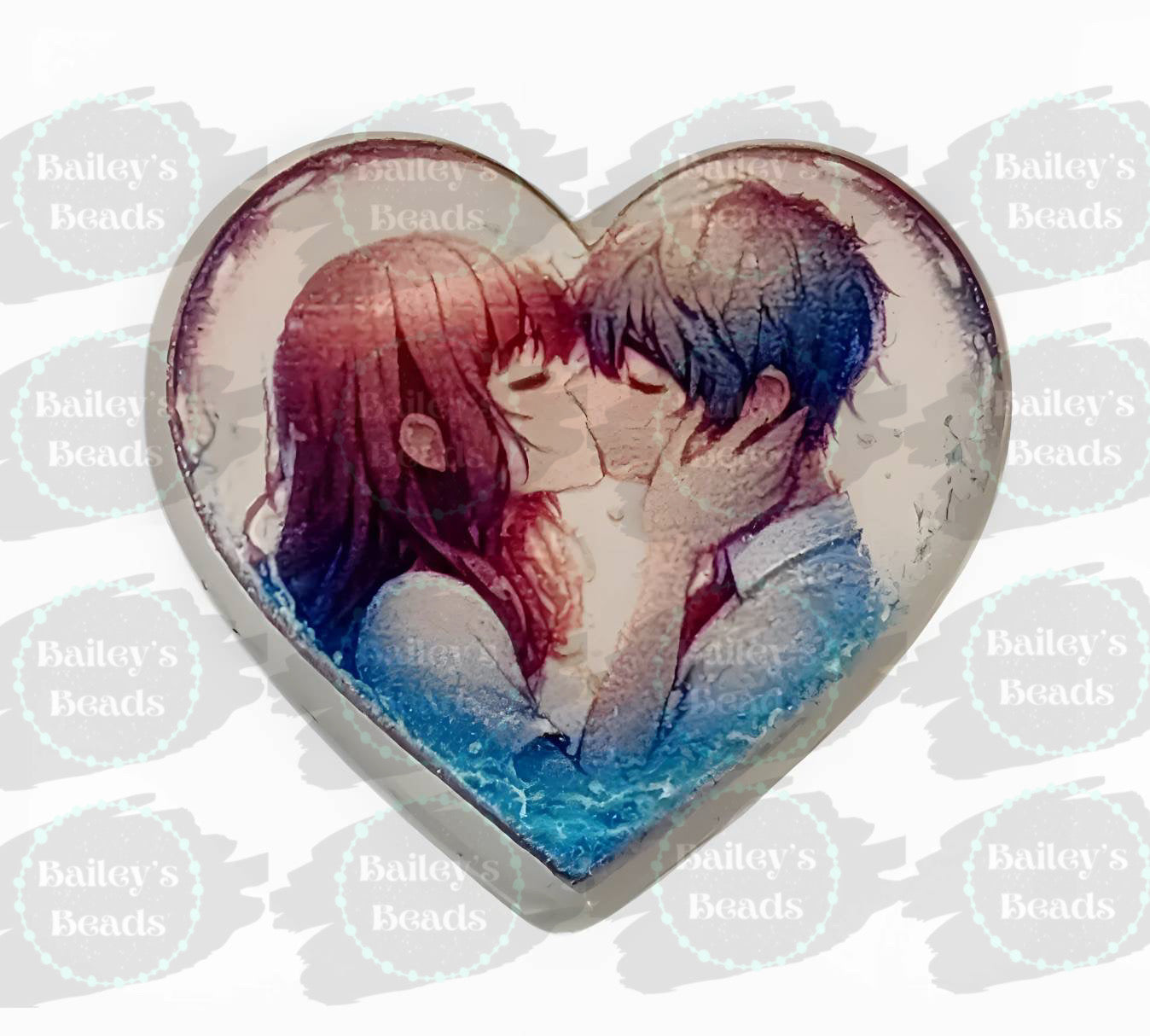 Couple's Printed Silicone Focal Beads (Bailey's Beads Exclusive)