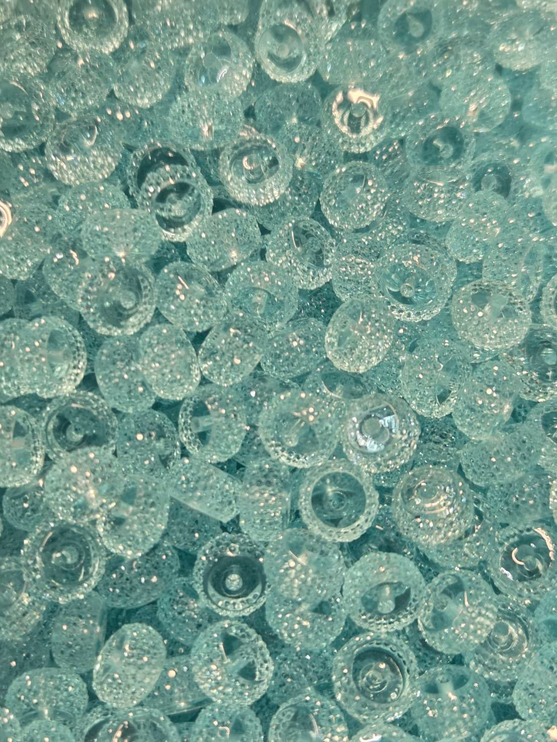 Aqua Rhinestone Abacus 12mm Beads