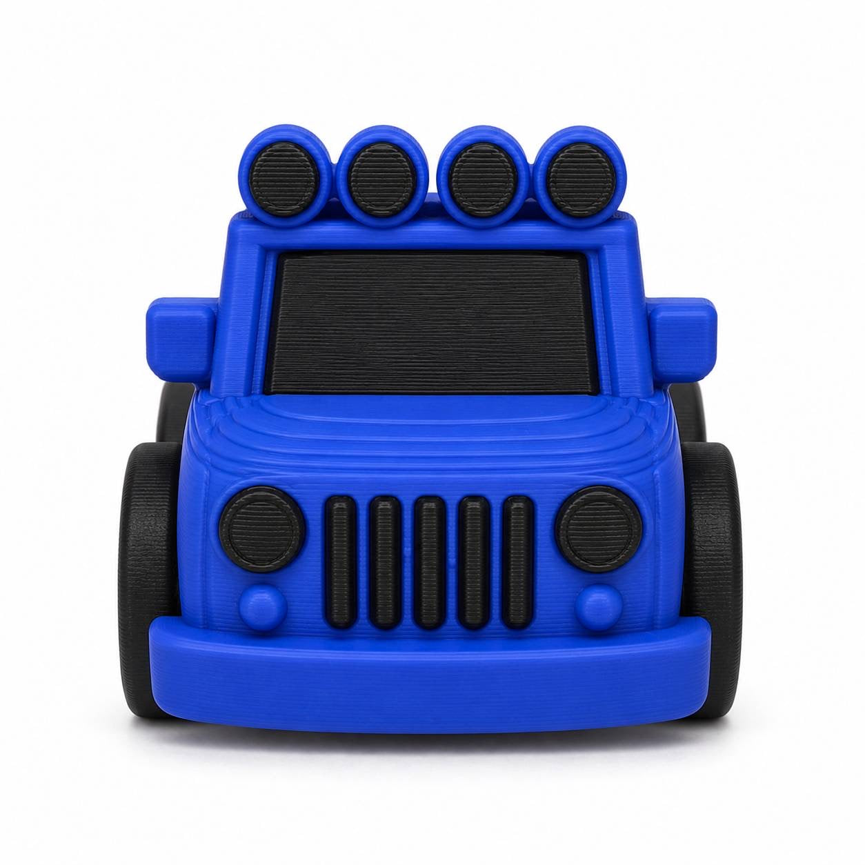 Blue Blaze blue and black 3D printed off-road vehicle bead