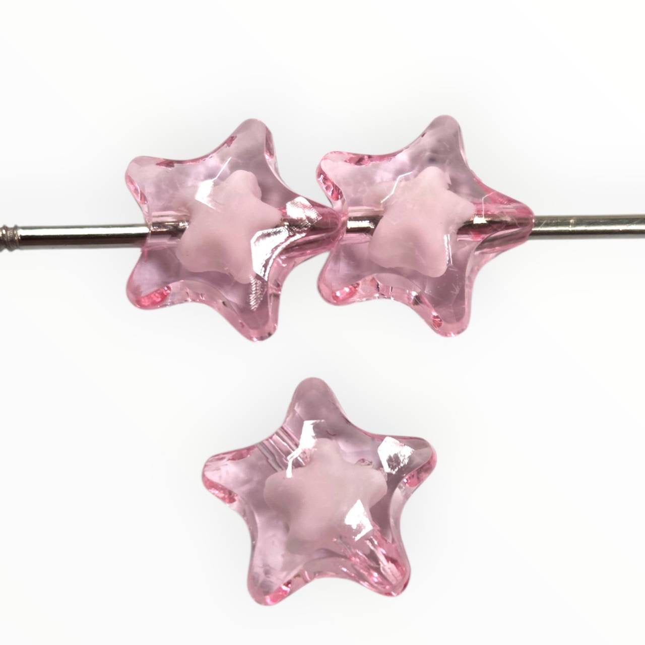 Rose Quartz Star – 15mm Acrylic Bead