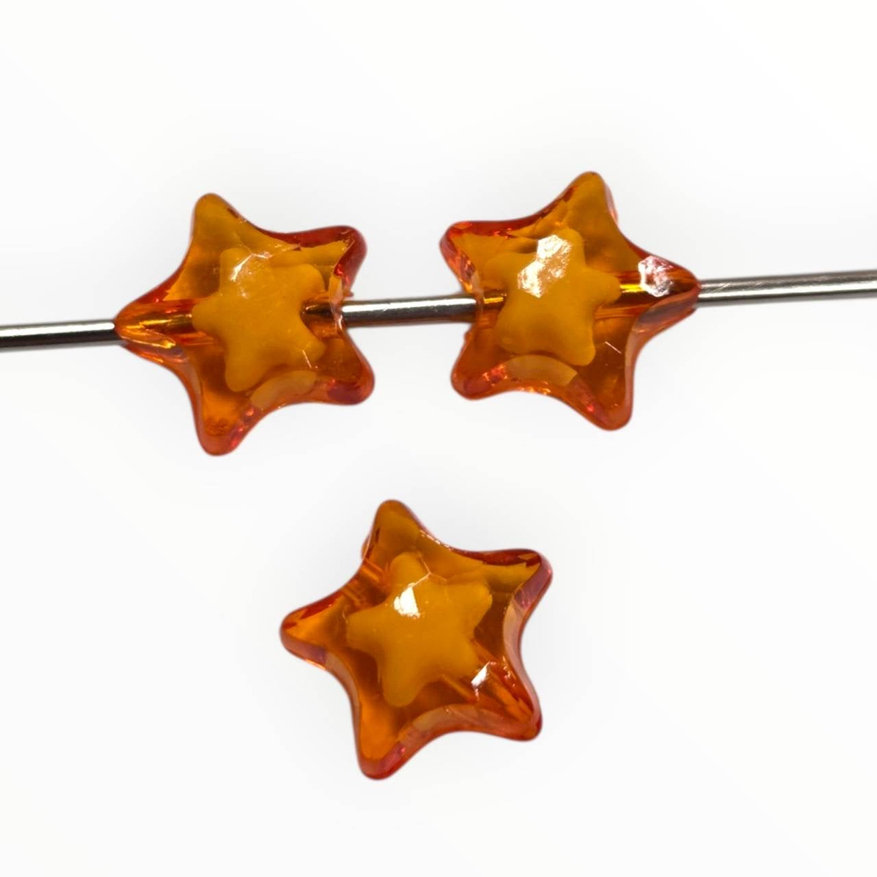 Amber Star – 15mm Acrylic Bead