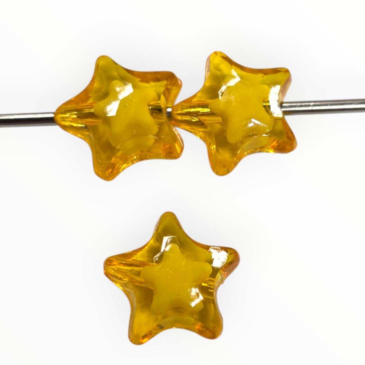 Golden Topaz Star – 15mm Acrylic Bead