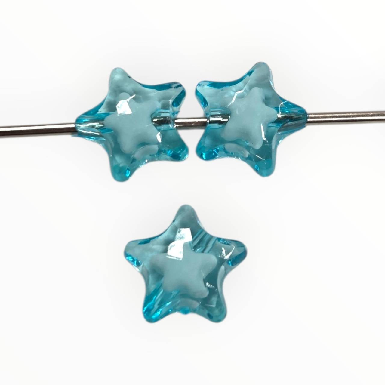 Aquamarine Star – 15mm Acrylic Bead