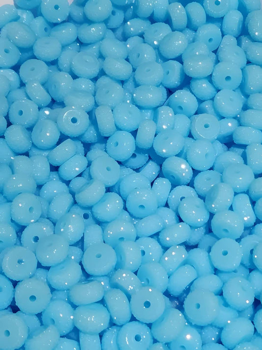 Neon Blue Rhinestone Abacus 12mm Beads