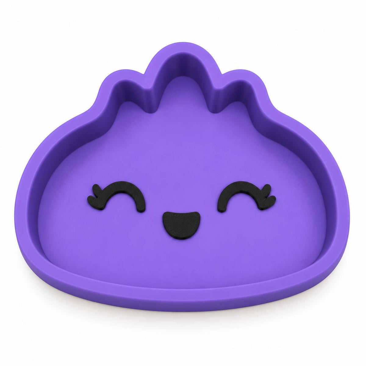 Purple Pop vibrant purple Mini Dumpling 3D printed bead and trinket tray with smiling face