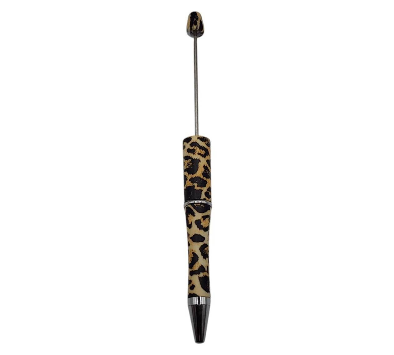 Yellow Leopard Beadable Pens