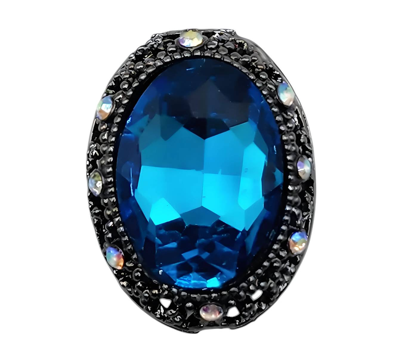 Oval Hematite Blue Gemstone Beads