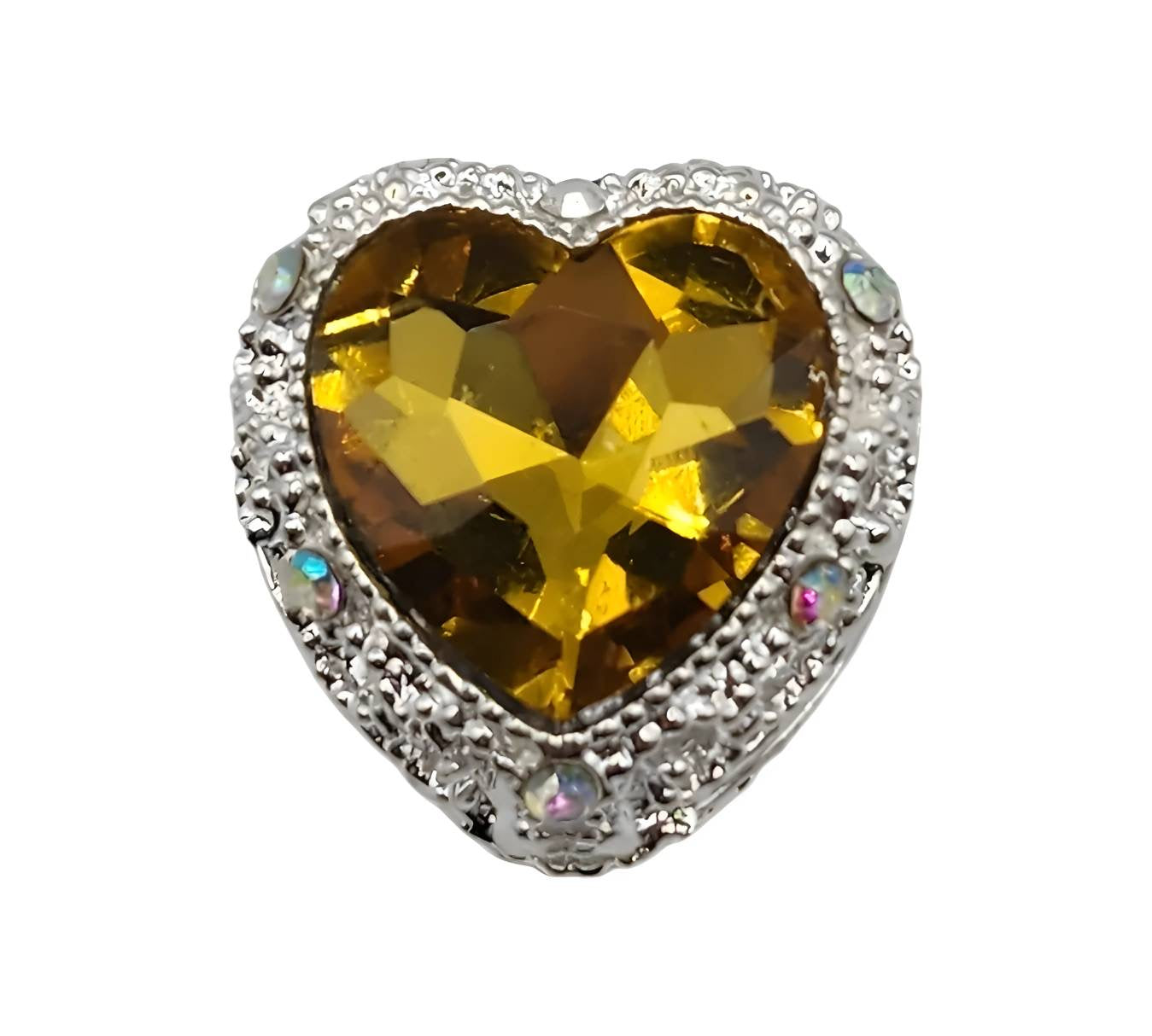 Heart Yellow Gemstone Beads