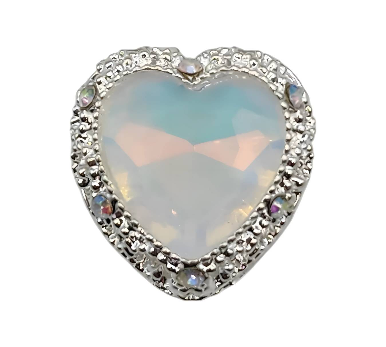 Heart White Gemstone Beads