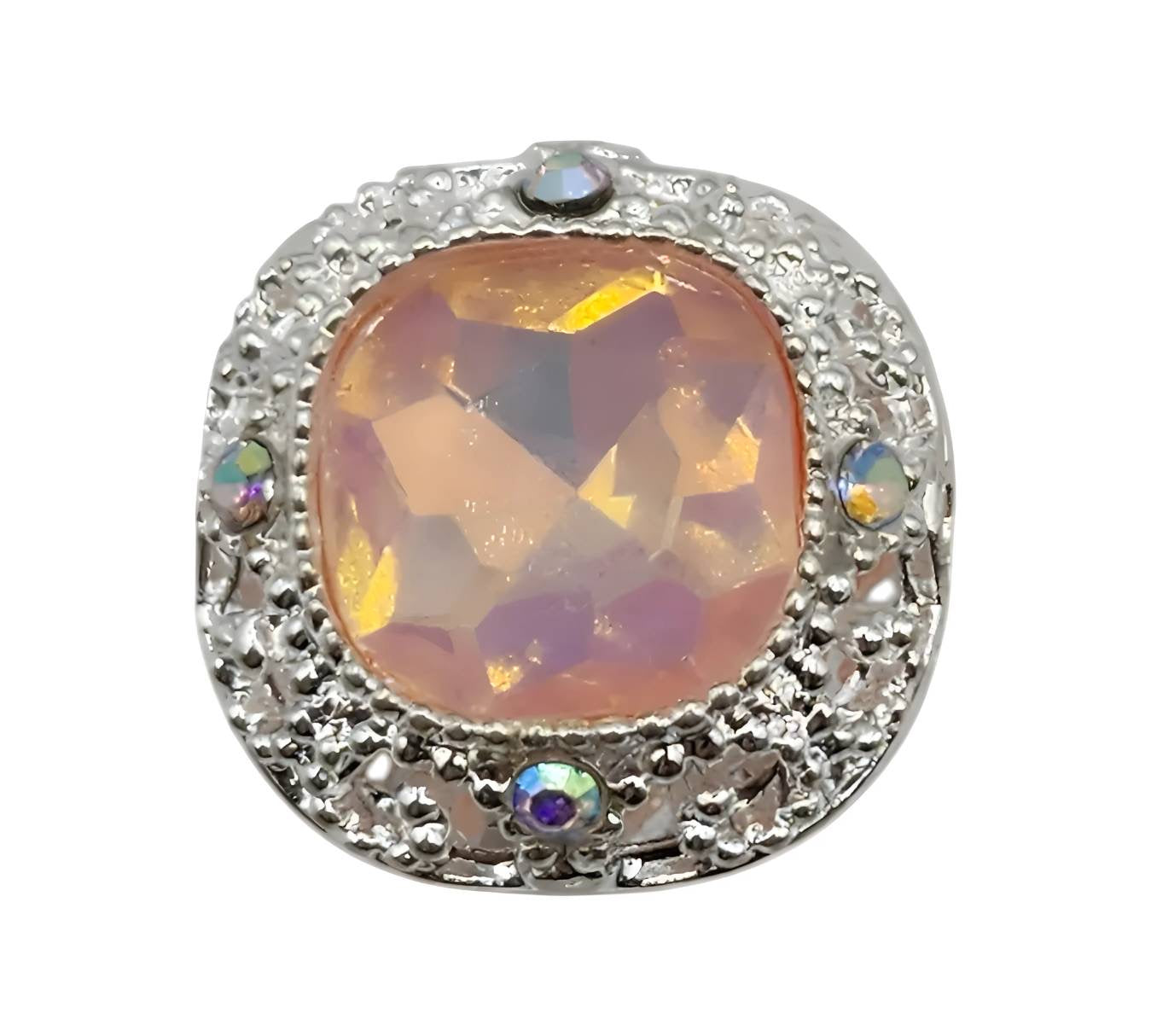 Square Peach Gemstone Beads