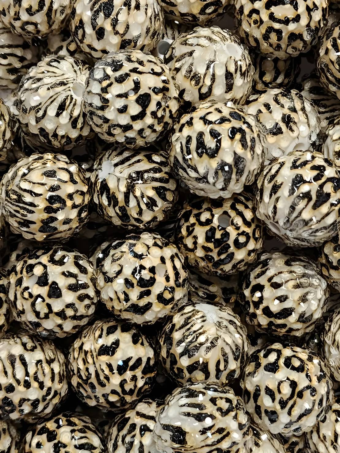 Leopard 22mm **Rhinestone** (Bubblegum Beads)