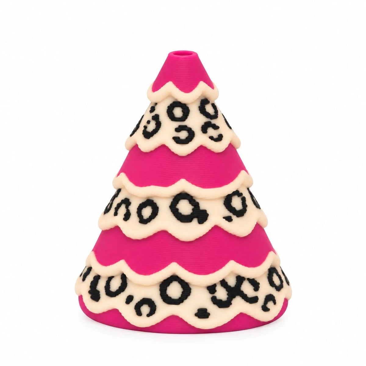 Wild and Merry pink leopard Christmas tree 3D printed bead