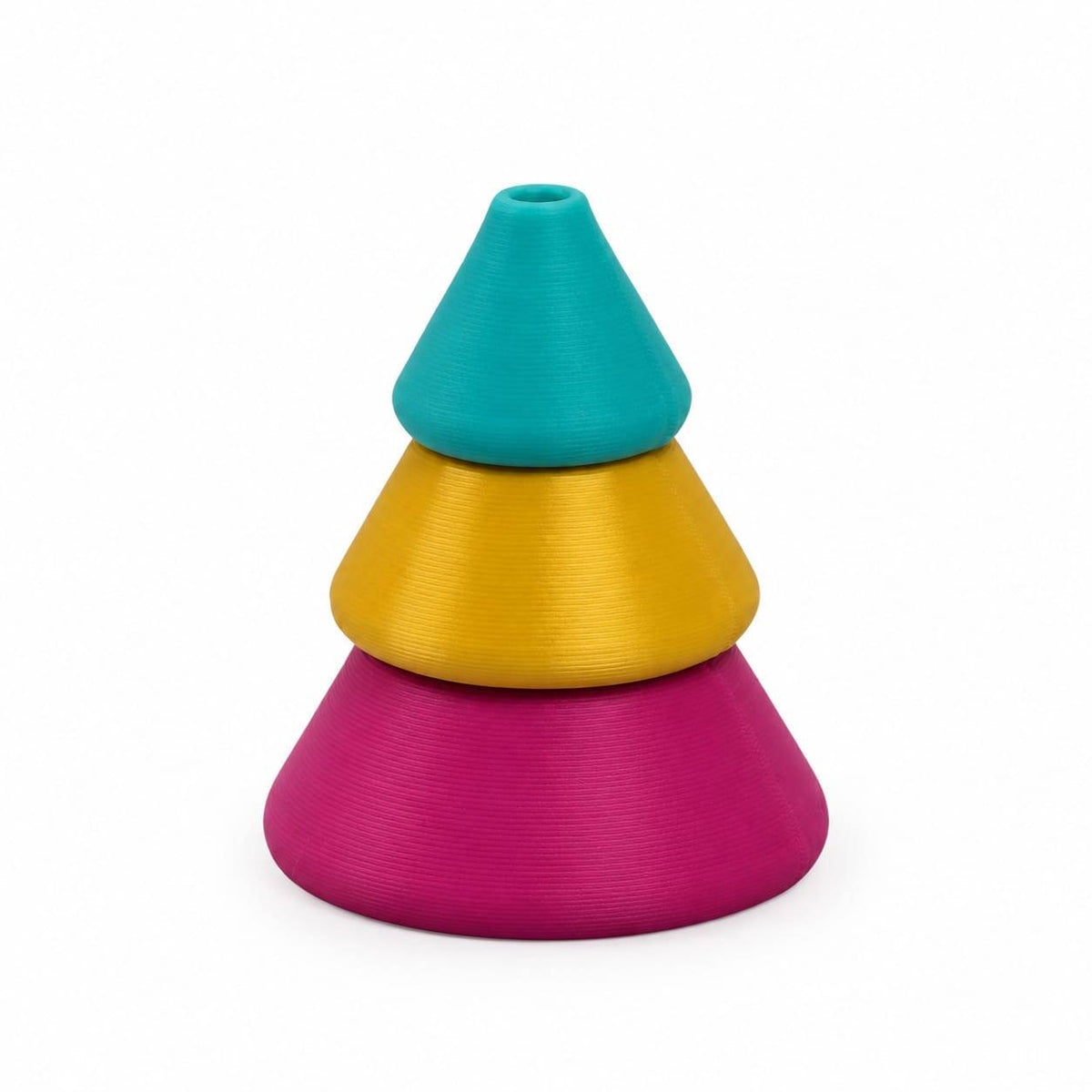 Color Pop pink yellow and teal stacked 3D printed beadable pen base
