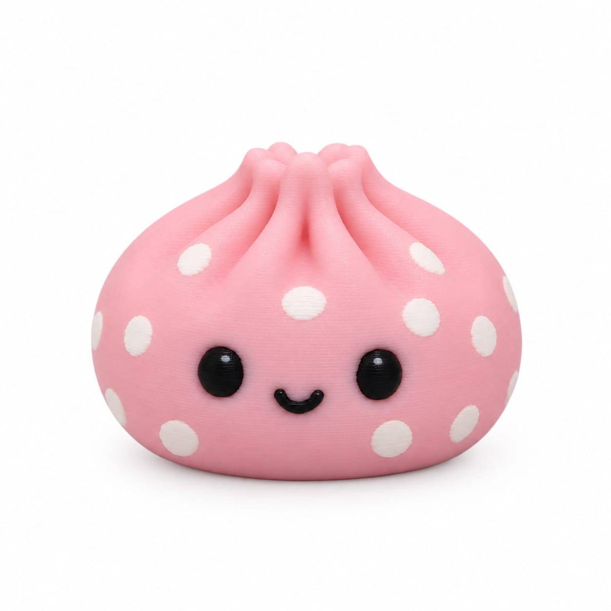 Dotty pink and white polka dot dumpling 3D printed bead