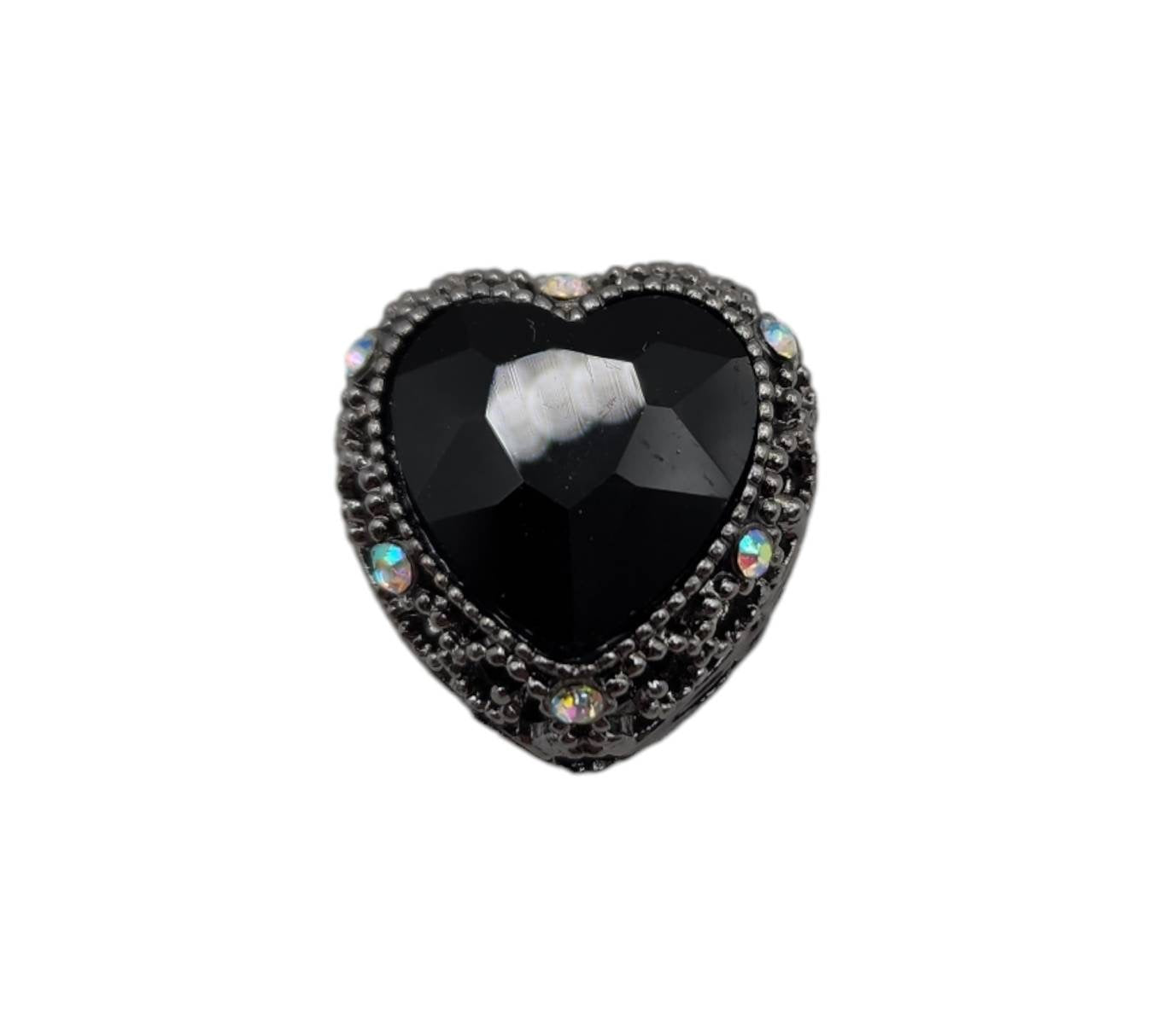 Heart Black Hematite Gemstone Bead