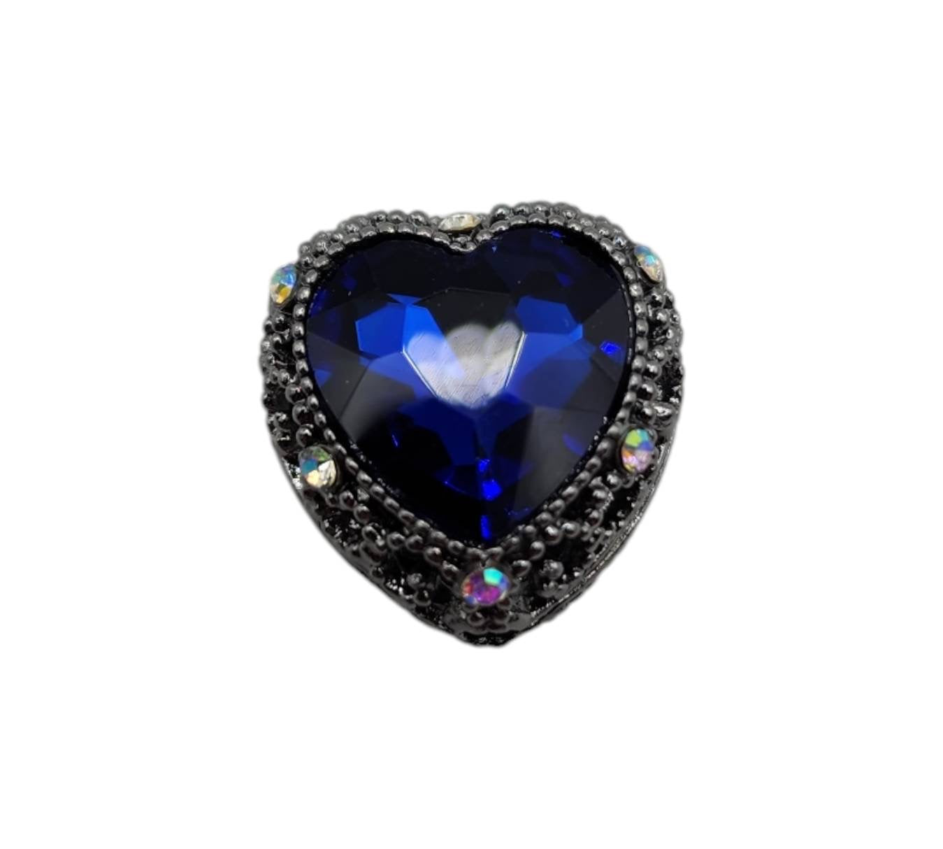 Heart Navy Hematite Gemstone Bead