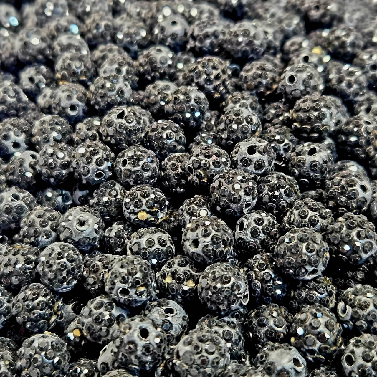 10mm Black Cay Beads