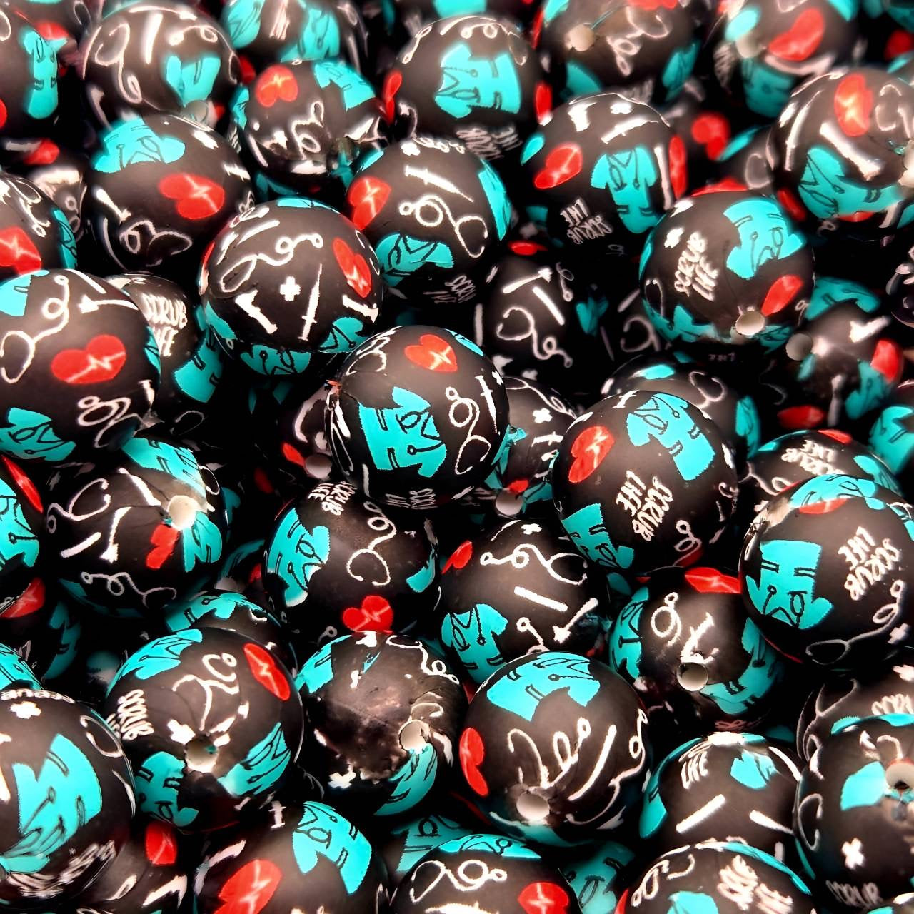 Vitals & Vibes 15mm Printed Silicone Beads