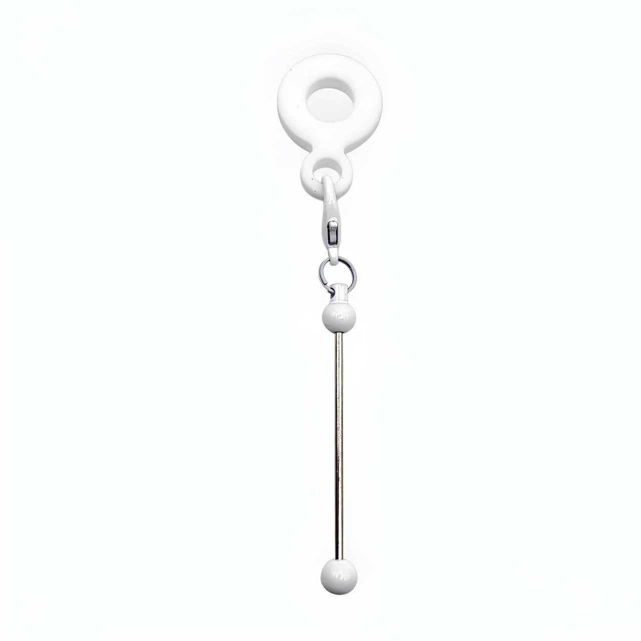 White Beadable Tumbler Straw Charm Bars