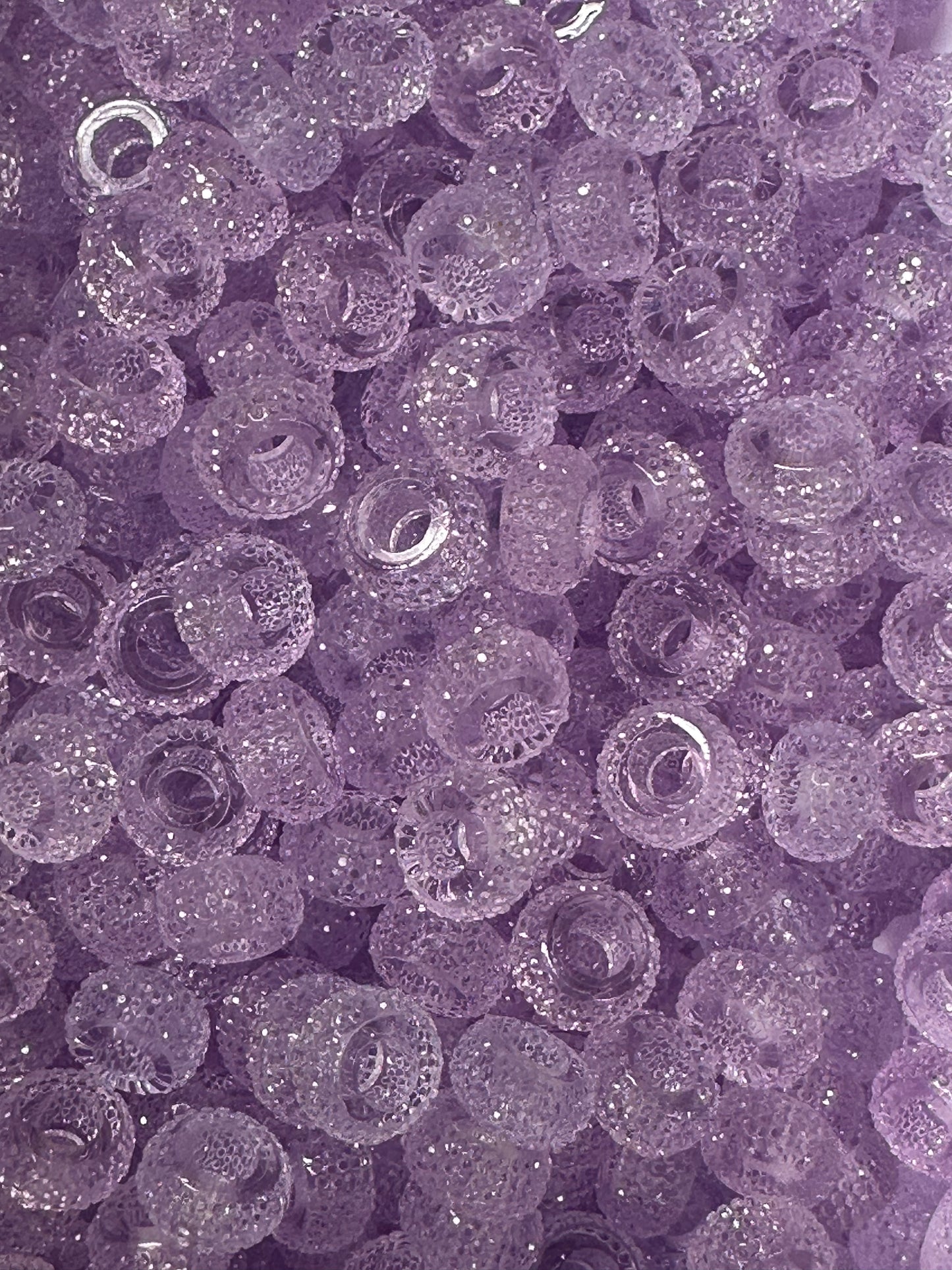 Lavender Large Hole Rhinestone Abacus 12mm Beads