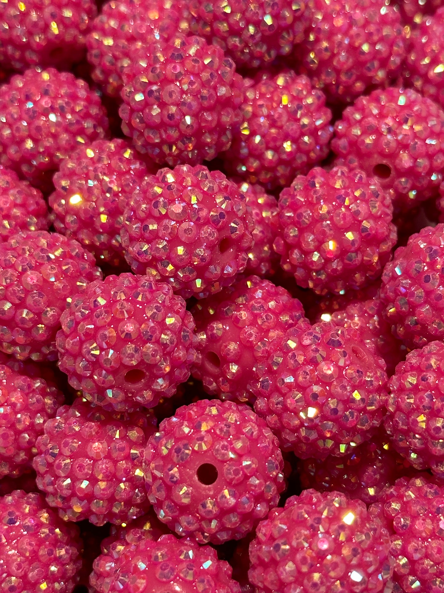 Bright Pink 20mm *Rhinestone* (Bubblegum Beads)