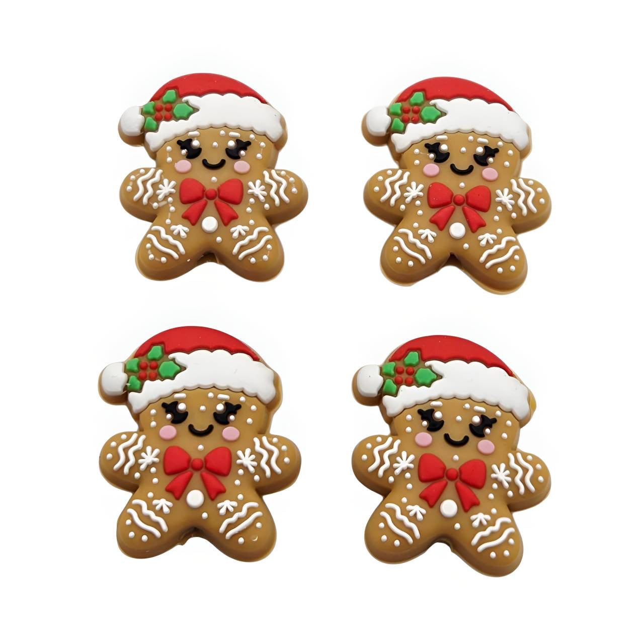 Frosted Gingerbread Silicone Focal Beads