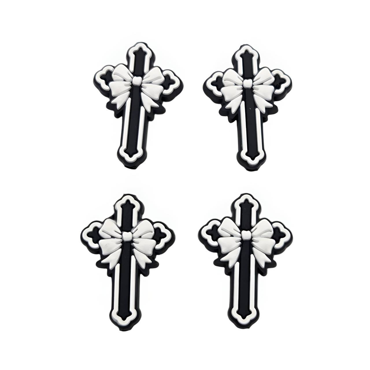 Faithful Bow Cross Silicone Focal Beads