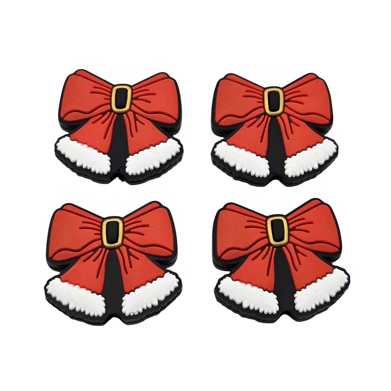 Santa's Trim Bow Silicone Focal Beads