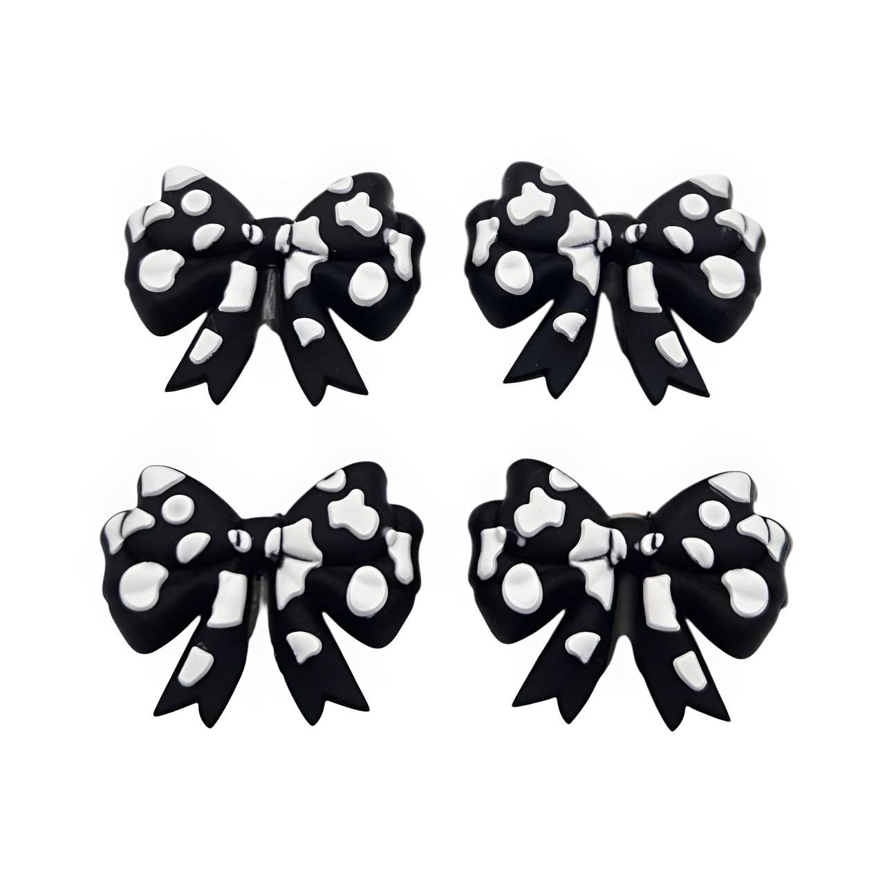 Dalmatian Diva Bow Silicone Focal Beads