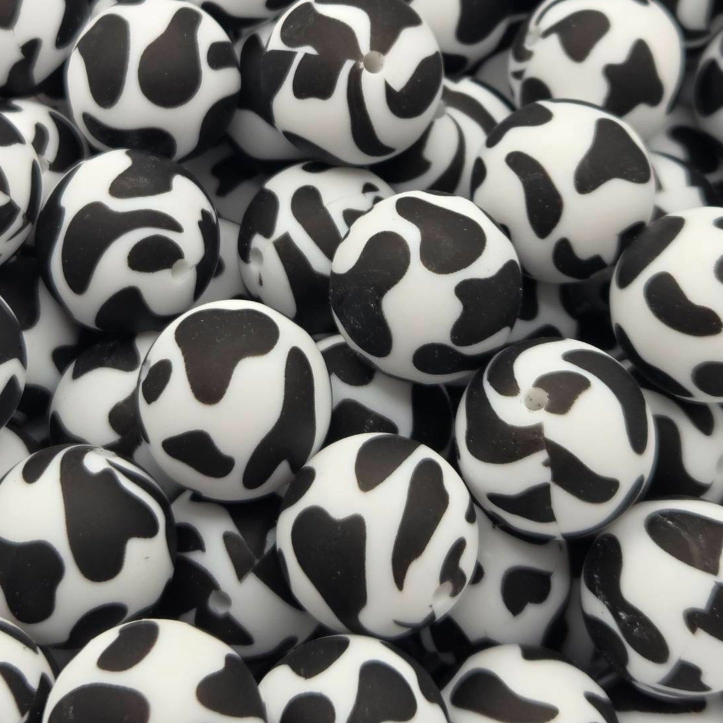 Cow 19mm Printed Silicone Beads