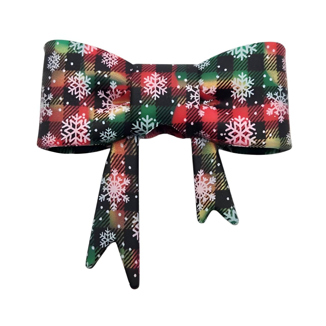 Christmas Glow Large Bow Silicone Focal Bead