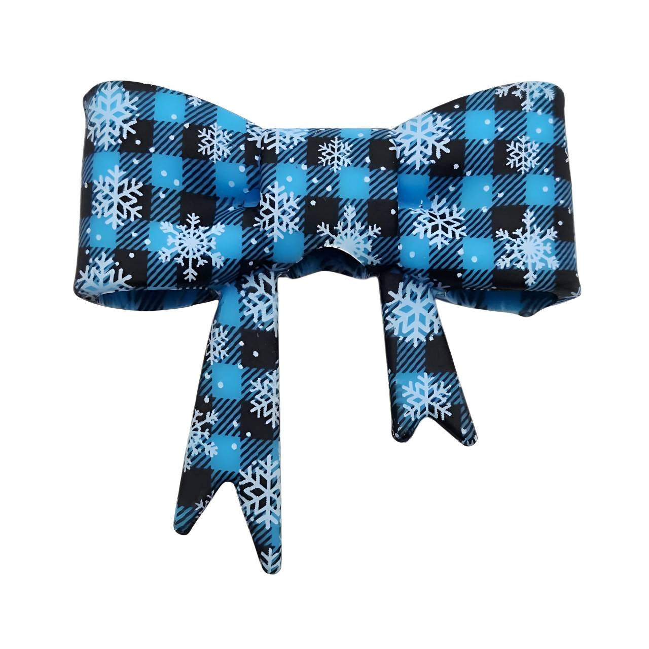 Blue Frost Wonderland Large Bow Silicone Focal Bead