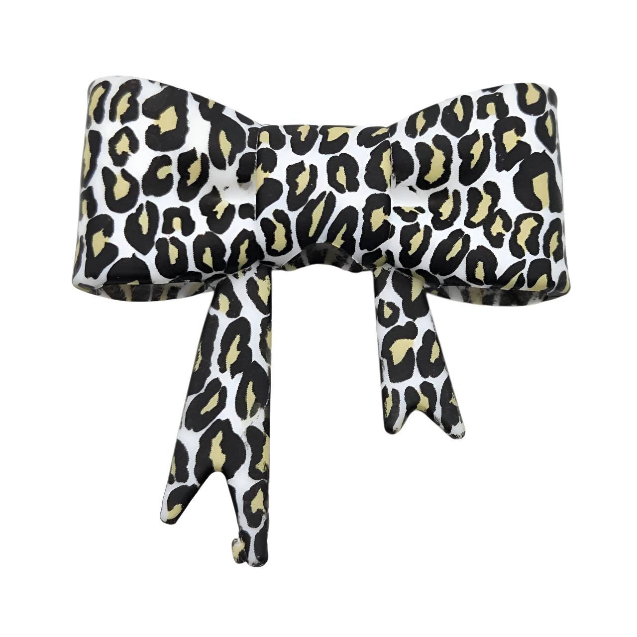 Classic Leopard Luxe Large Bow Silicone Focal Bead