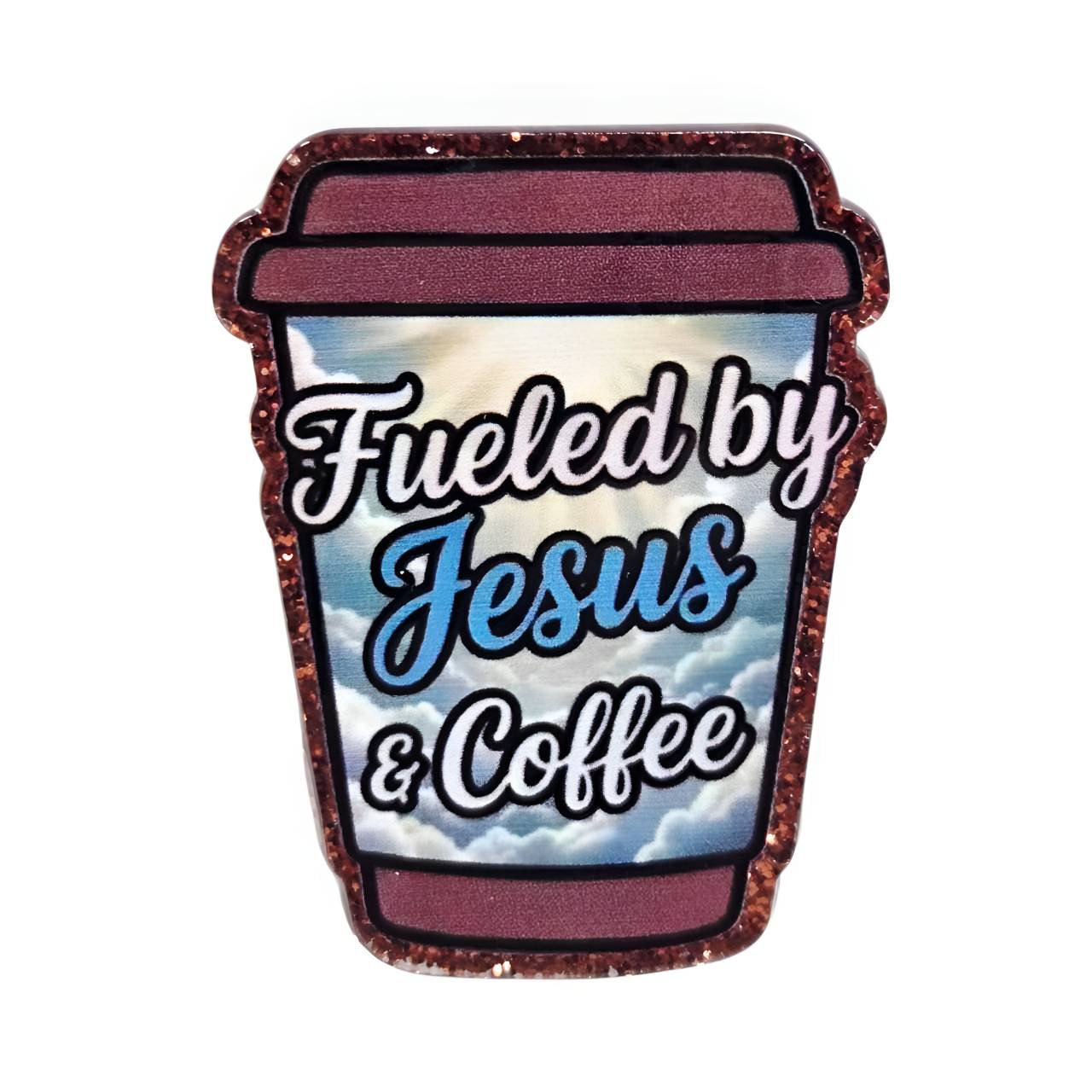 Fueled by Jesus~ Acrylic Flatbacks (Exclusive Bailey's Beads Design)