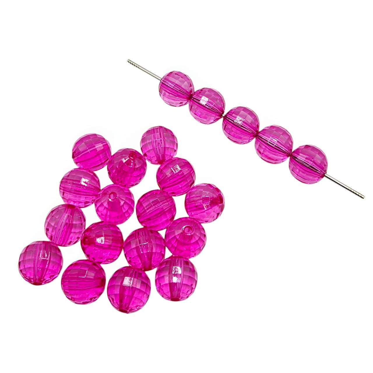 16mm Dark Pink Acrylic Disco Beads