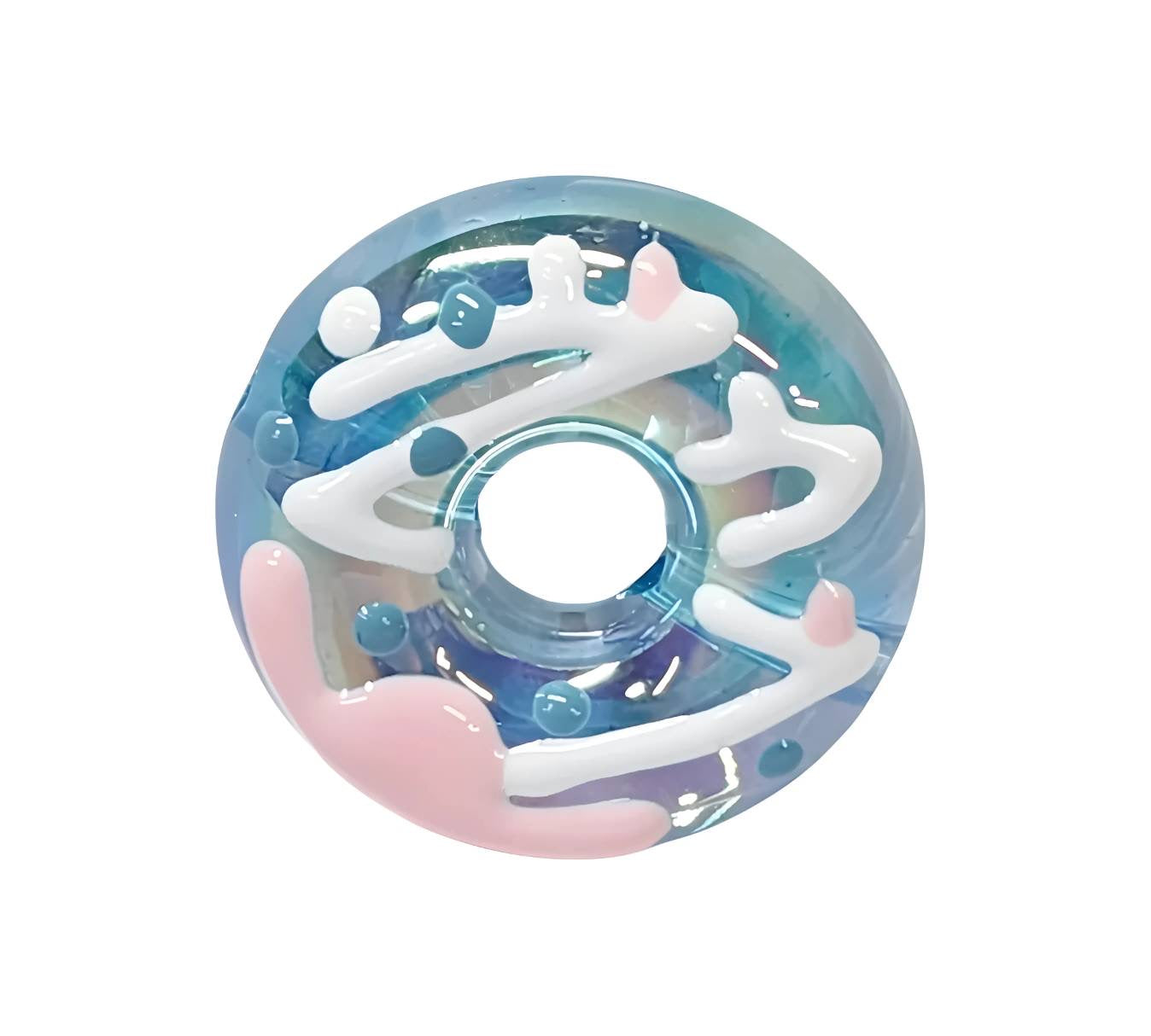 Large Acrylic Blue Donut Beads