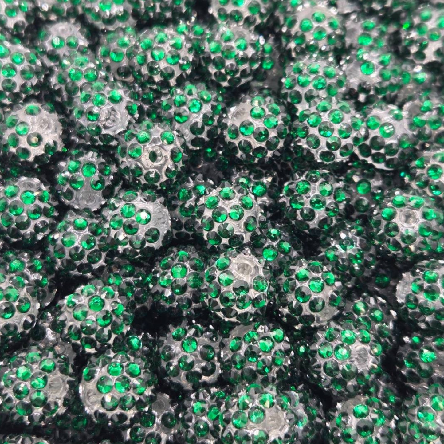 Green 14mm **Rhinestone** (Bubblegum Beads)