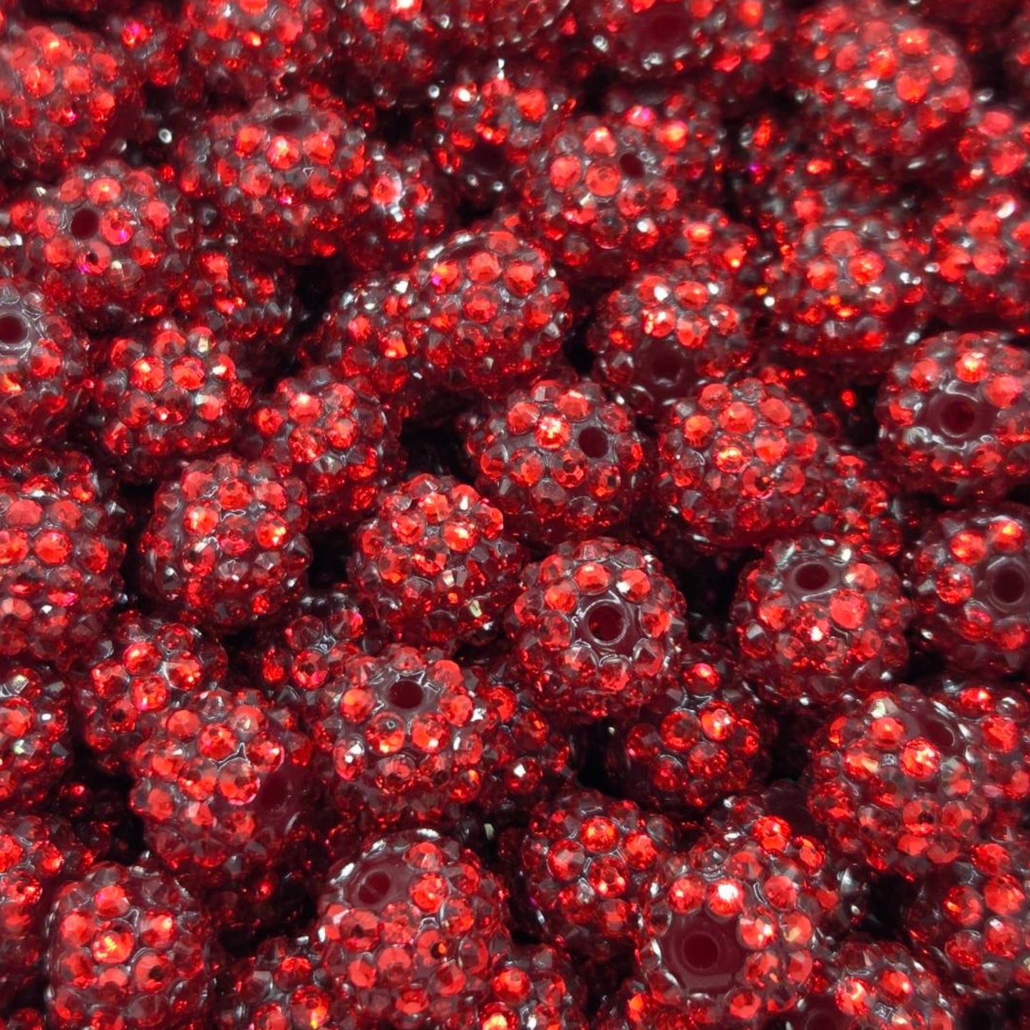 Red 14mm **Rhinestone** Beads