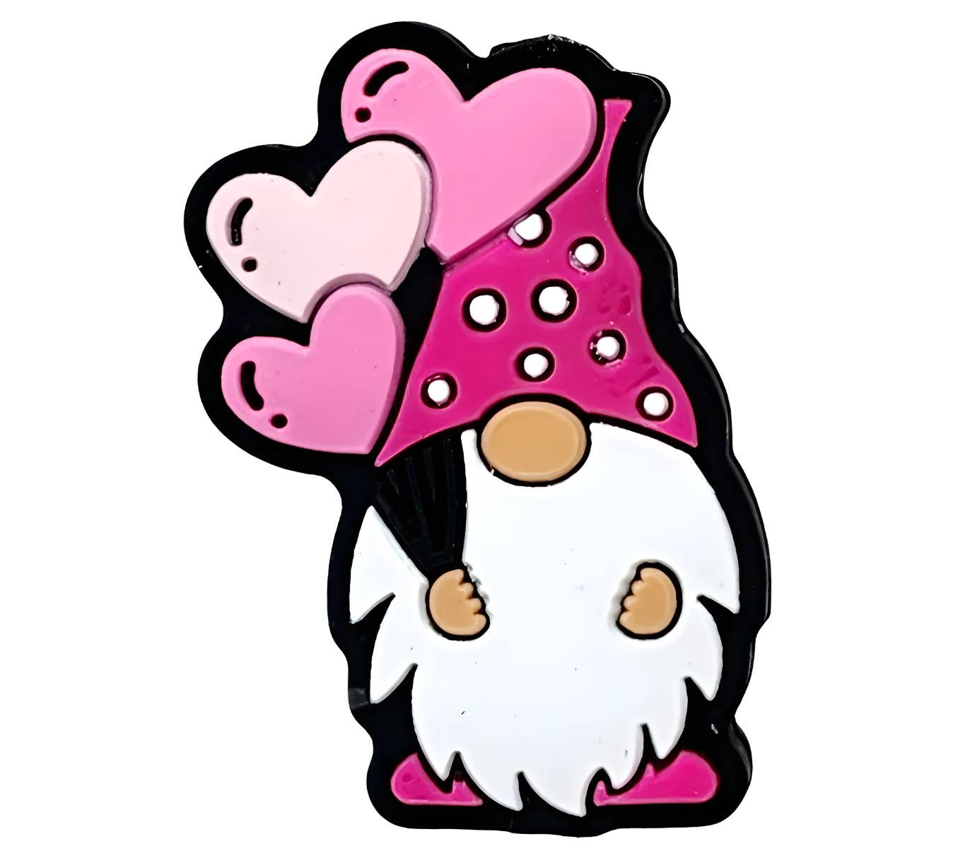 Pink Gnome Heart Beads