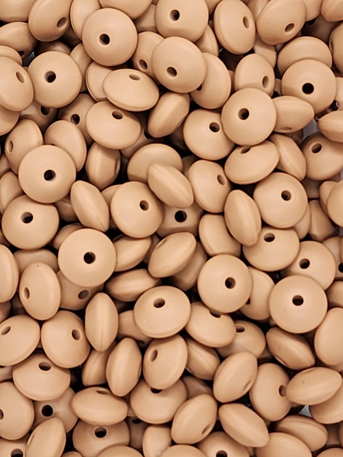 Vintage Taupe Silicone Lentil Beads