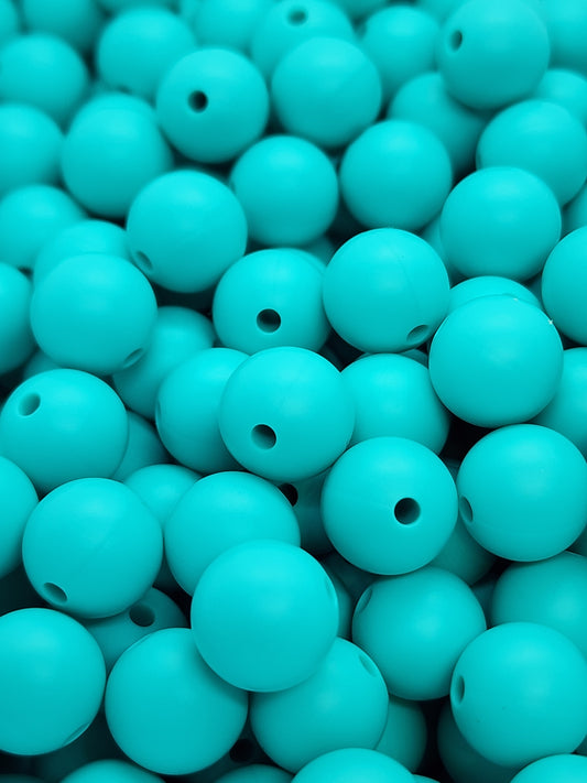 Oceanic Teal 12mm Silicone Beads